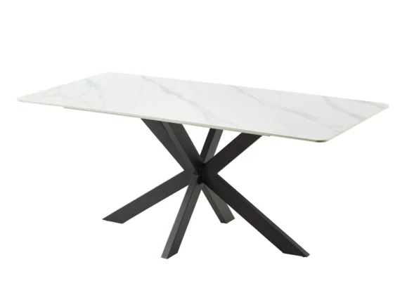 Keramische eettafel carrara white 180cm