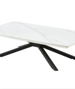 Keramische salontafel carrara white 130cm