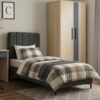 Retro kofferbed 90x200 Antraciet Zonder matras