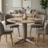 Eettafel travertin rond