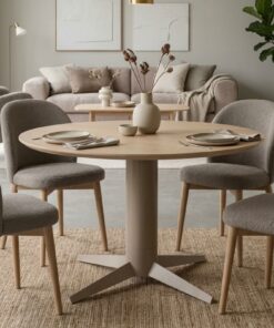 Eettafel travertin rond